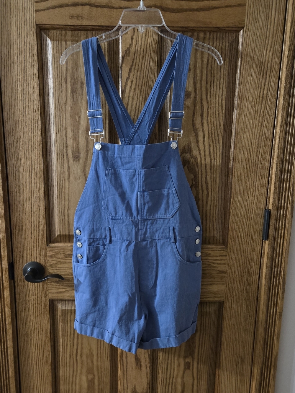 Blue Short Overalls with Adjustable Straps